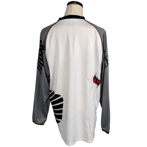 MSR Y2K Mens Motocross Jersey XL White/Gray Graphic Long Sleeve 100% Polyester - Picture 2 of 16